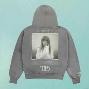 NEW Taylor Swift THE TORTURED POETS DEPARTMENT GRAY HOODIE Size Large